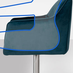 Barhocker Damaso E Samt - gr�n
