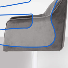 Barhocker Damaso W Samt - grau