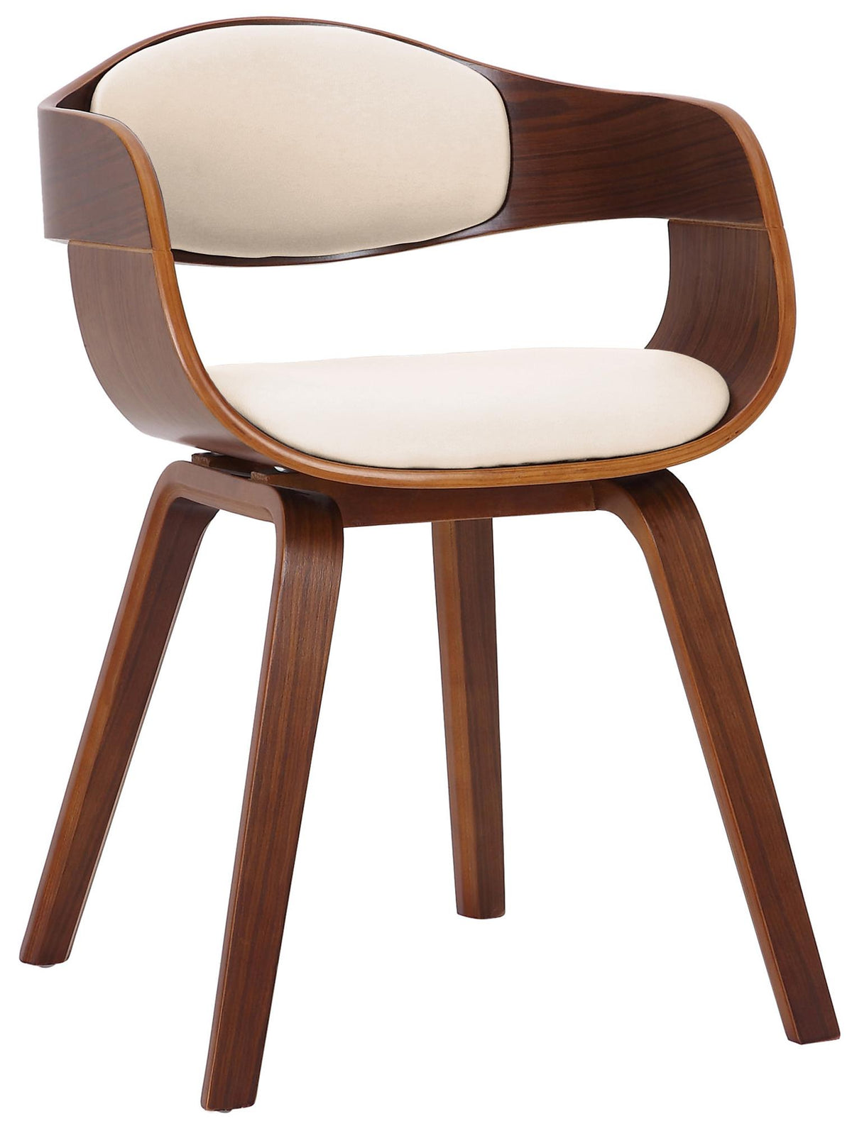 Besucherstuhl Kingston - walnuss/creme