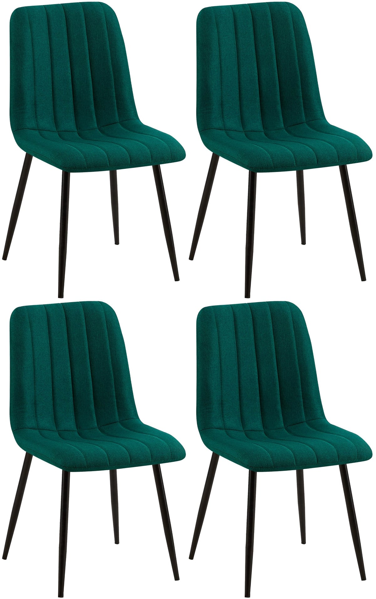 4er Set Stühle Dijon Stoff - dunkelgrün