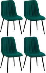 4er Set Stühle Dijon Stoff - dunkelgrün