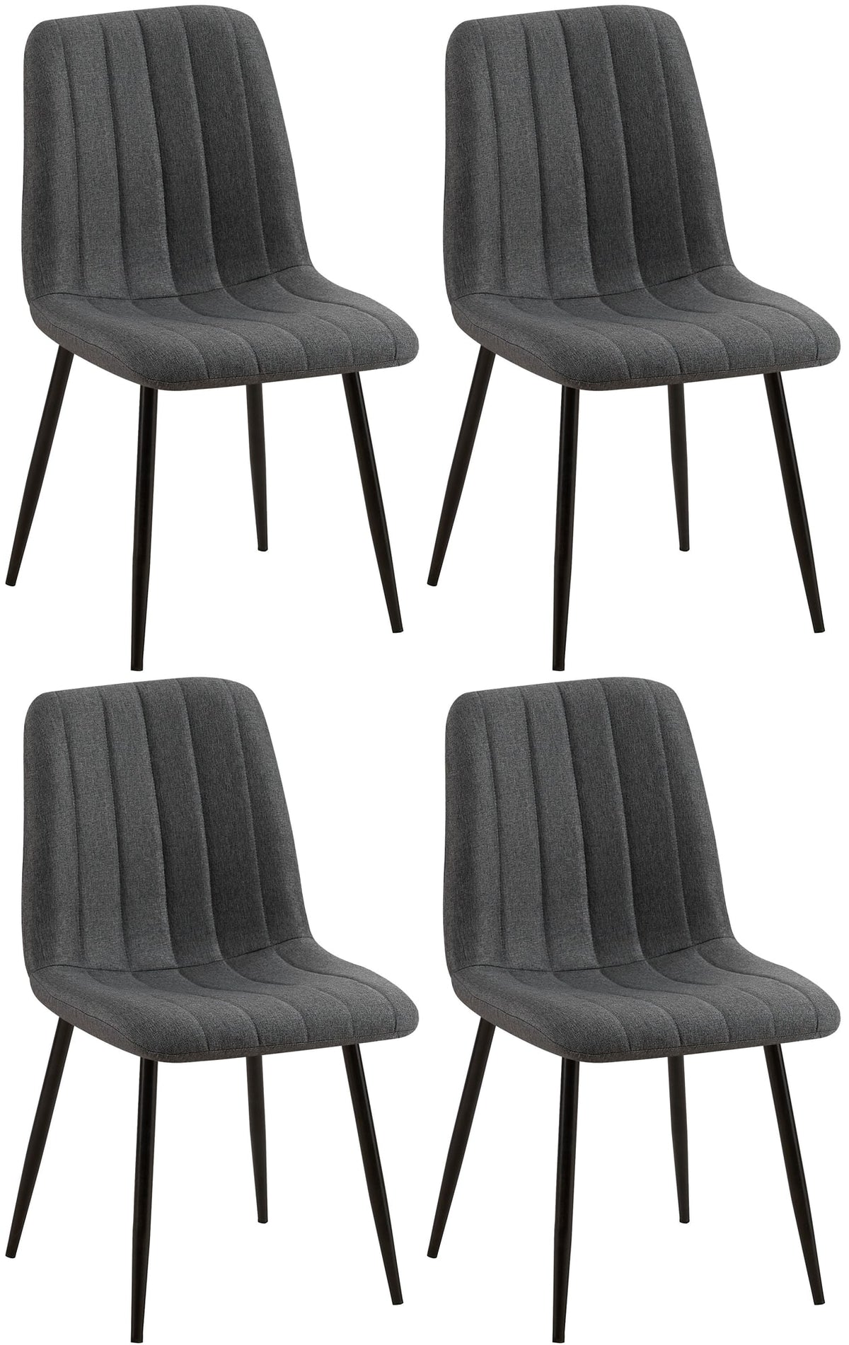 4er Set Stühle Dijon Stoff - dunkelgrau