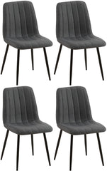 4er Set Stühle Dijon Stoff - dunkelgrau