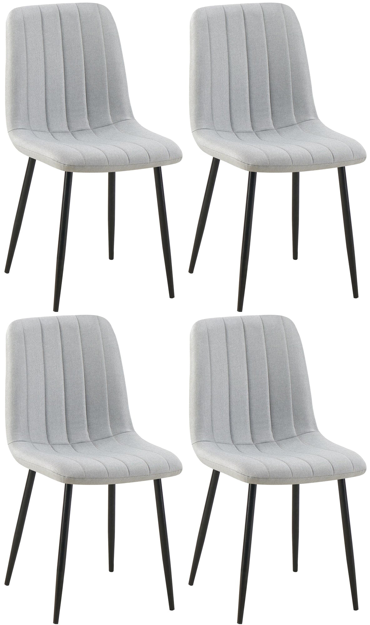 4er Set Stühle Dijon Stoff - grau