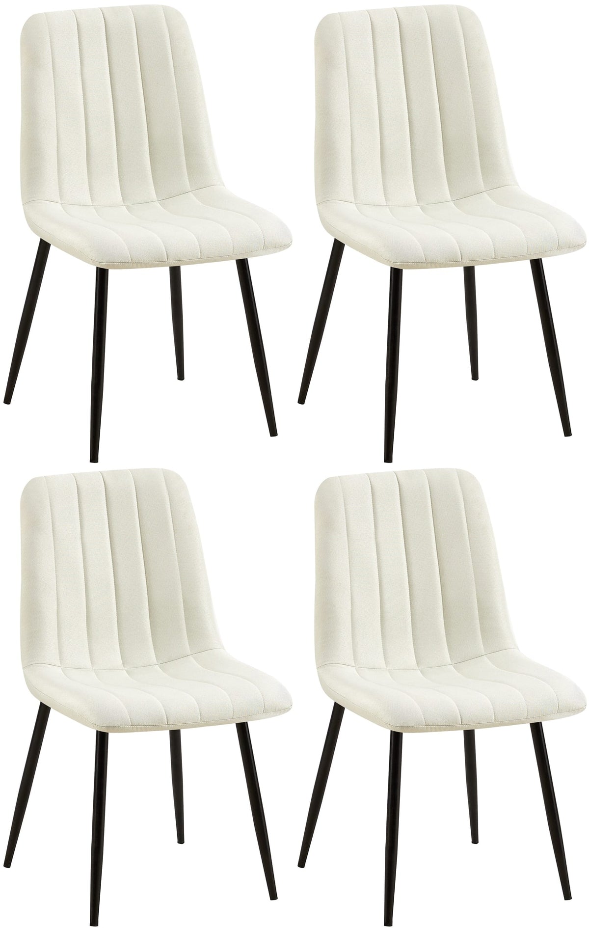 4er Set Stühle Dijon Stoff - creme