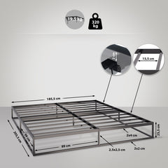 Metallbett Scala 200x180x25 cm - schwarz
