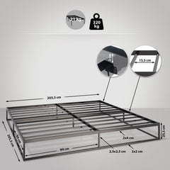 Metallbett Scala 200x200x25 cm - schwarz