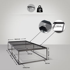 Metallbett Scala 200x100x46 cm - schwarz