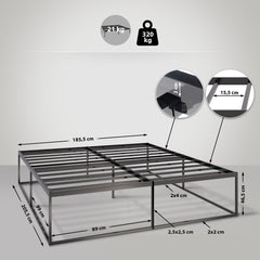 Metallbett Scala 200x180x46 cm - schwarz