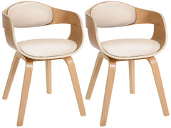 2er Set Stühle Kingston Kunstleder - natura/creme