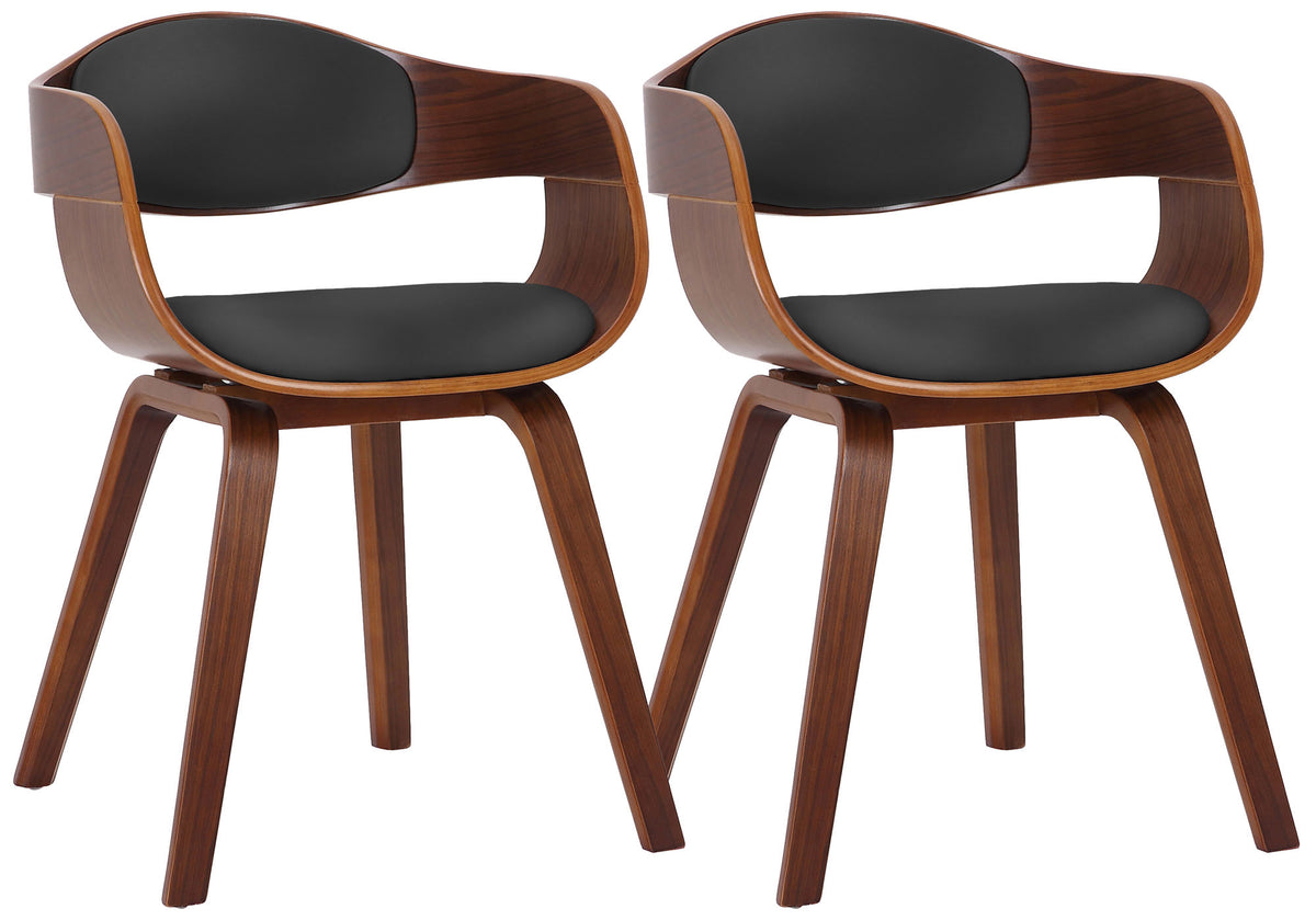 2er Set Stühle Kingston Kunstleder - walnuss/schwarz