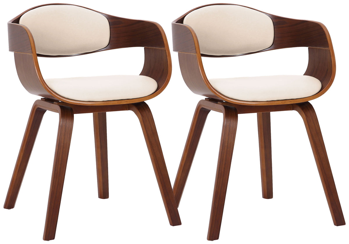 2er Set Stühle Kingston Kunstleder - walnuss/creme
