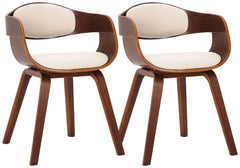 2er Set Stühle Kingston Kunstleder - walnuss/creme