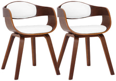 2er Set Stühle Kingston Kunstleder - walnuss/weiß