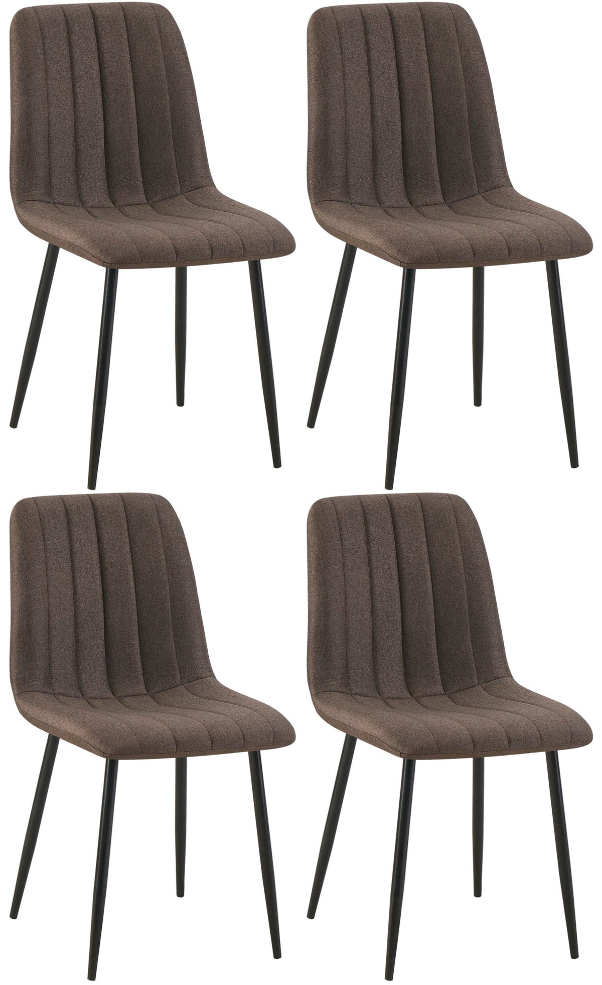 4er Set Stühle Dijon Stoff - braun