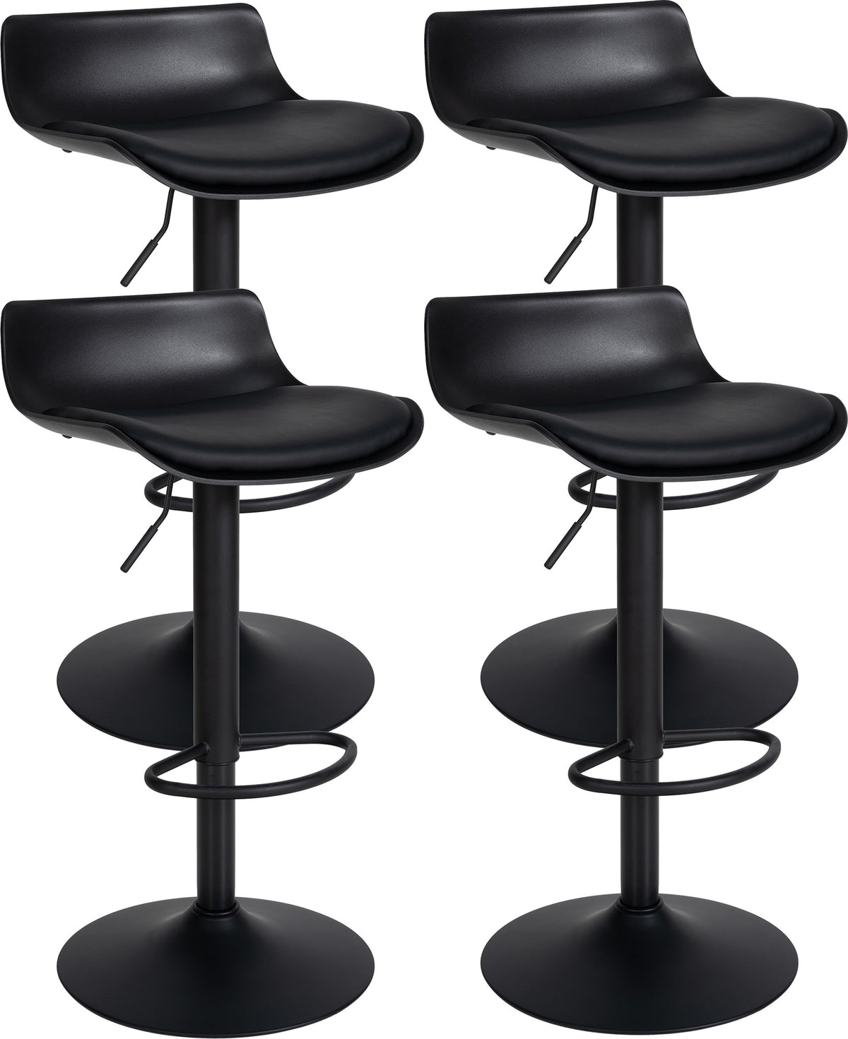 4er Set Barhocker Aveiro Kunstleder - schwarz