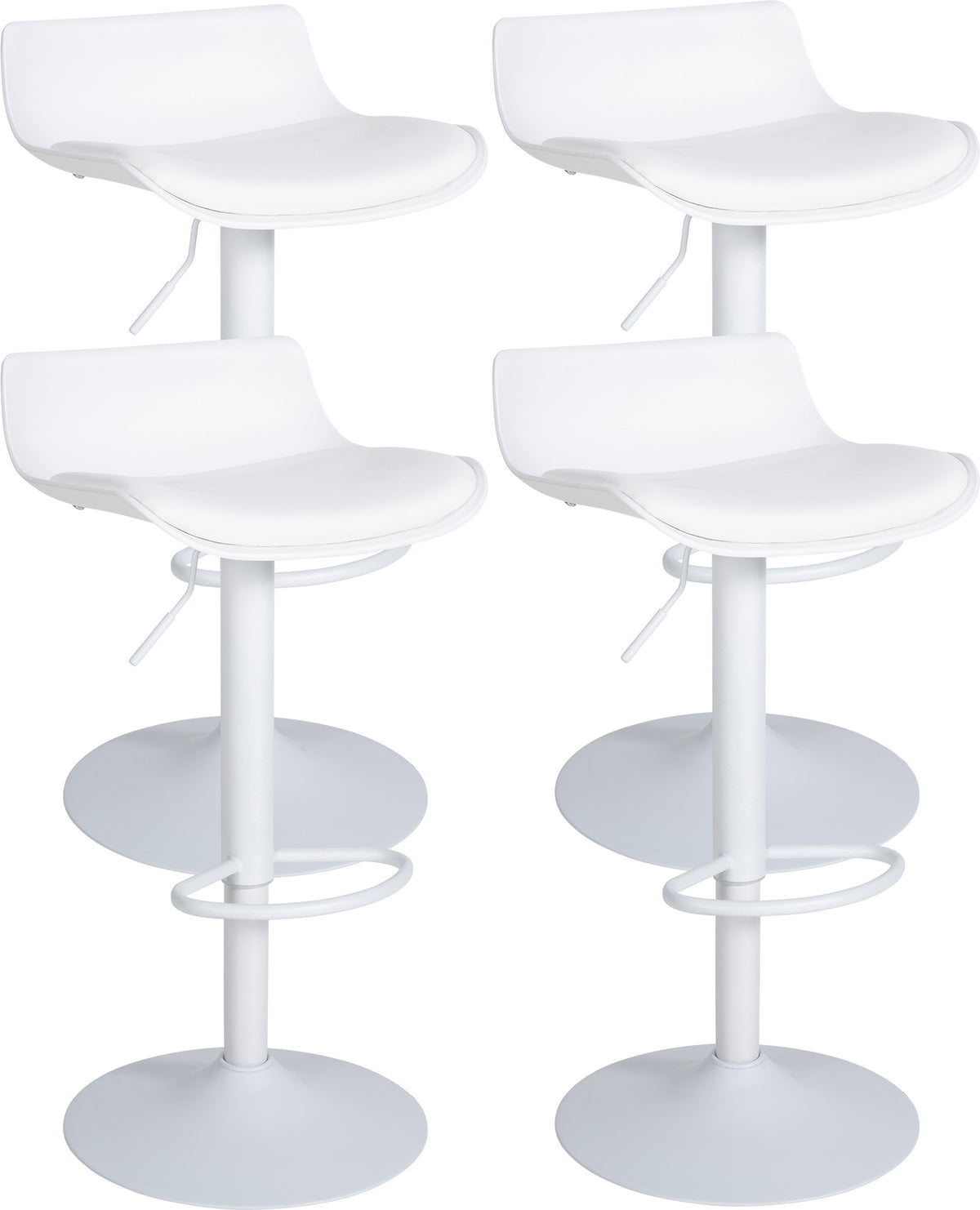 4er Set Barhocker Aveiro Kunstleder - wei�