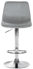 2er Set Barhocker Divo Samt Chrom - grau
