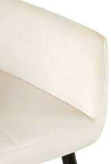 2er Set Esszimmerstuhl Emia Samt - creme