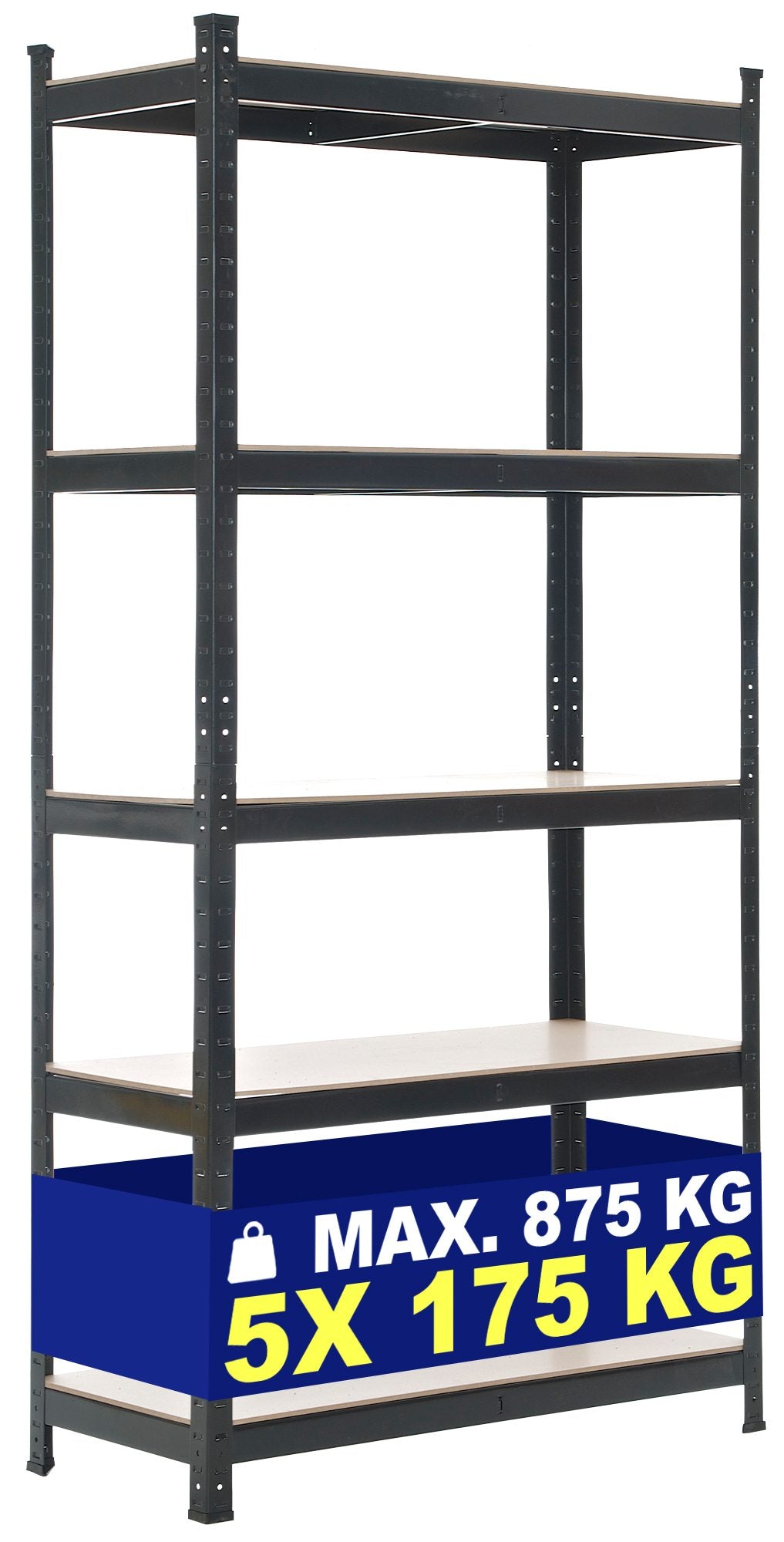 Lagerregal 90x40x180 cm - schwarz