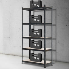 Lagerregal 90x40x180 cm - schwarz