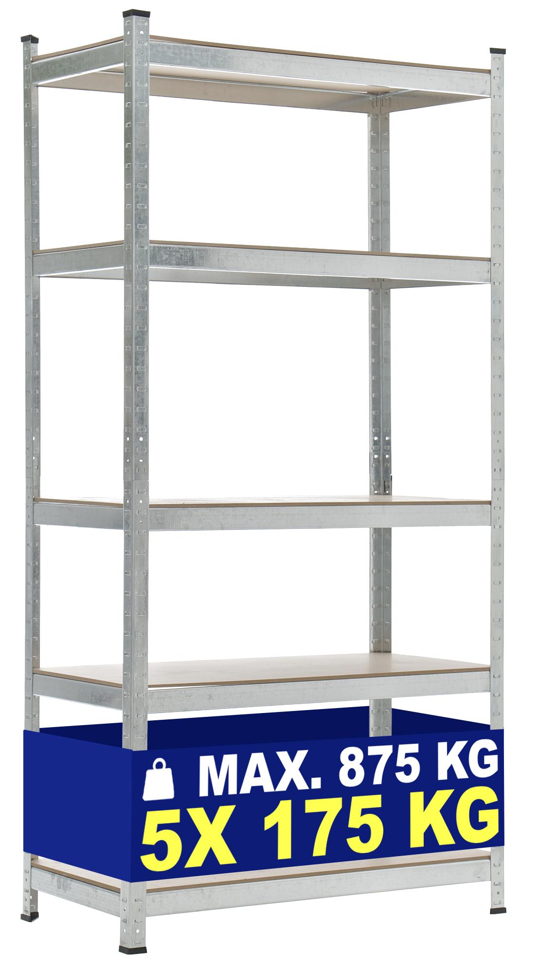 Lagerregal 90x40x180 cm - silber