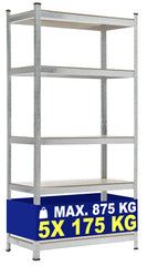 Lagerregal 90x40x180 cm - silber