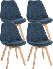 4er Set Stuhl Linares Cord - dunkelblau