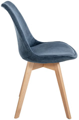 4er Set Stuhl Linares Cord - dunkelblau