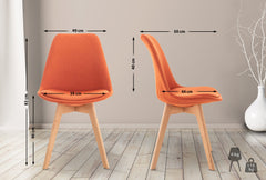 4er Set Stuhl Linares Stoff - orange