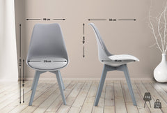 4er Set Stuhl Linares Kunststoff - grau/grau