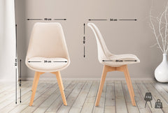 4er Set Stuhl Linares Samt - beige