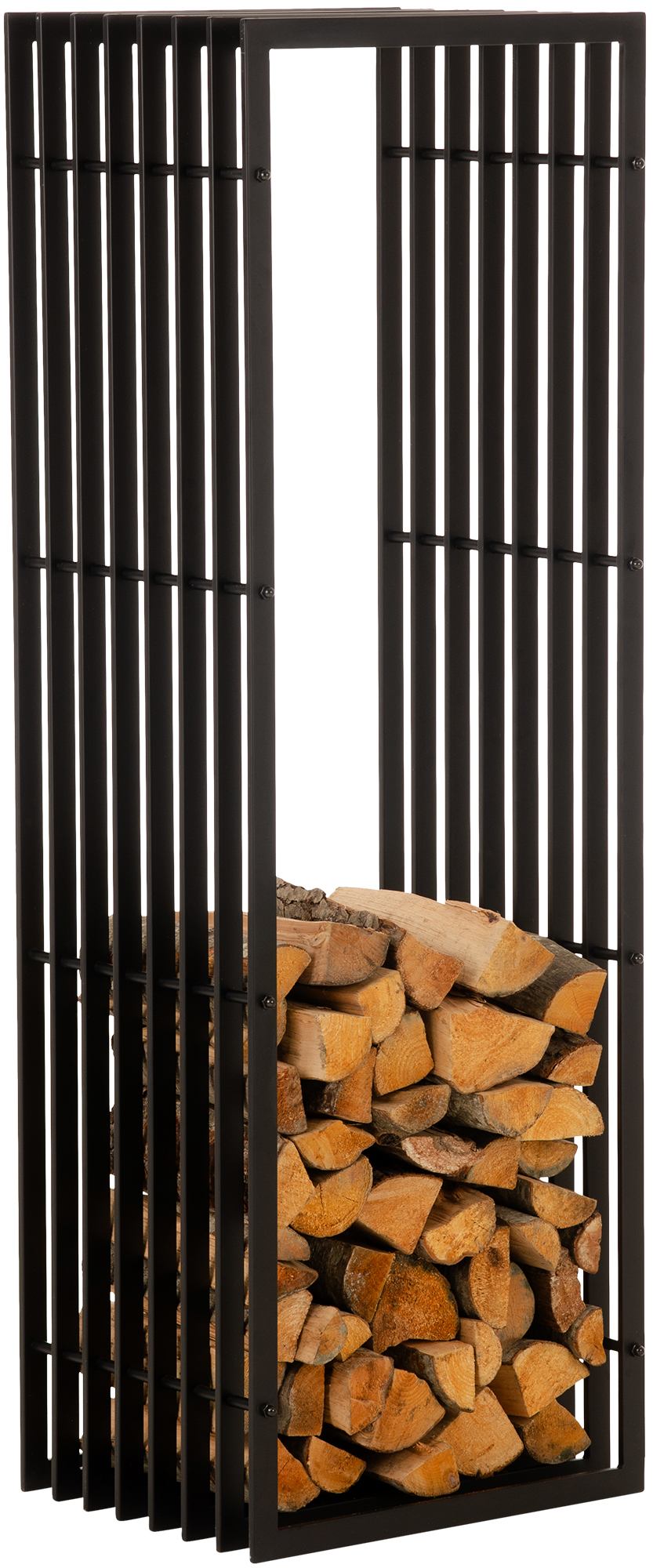 Kaminholzständer Irving 40x50x150 - schwarz-matt