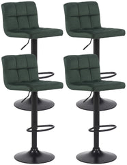 4er Set Barhocker Feni Samt - gr�n