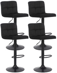 4er Set Barhocker Feni Samt - schwarz