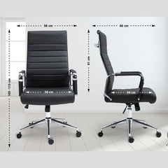 Bürostuhl Kolumbus Echtleder - schwarz