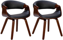 2er Set Esszimmerstuhl Foley Kunstleder - walnuss/schwarz