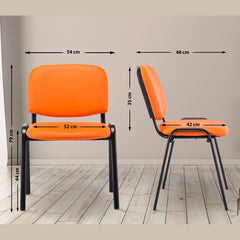 Besucherstuhl Ken Kunstleder - orange