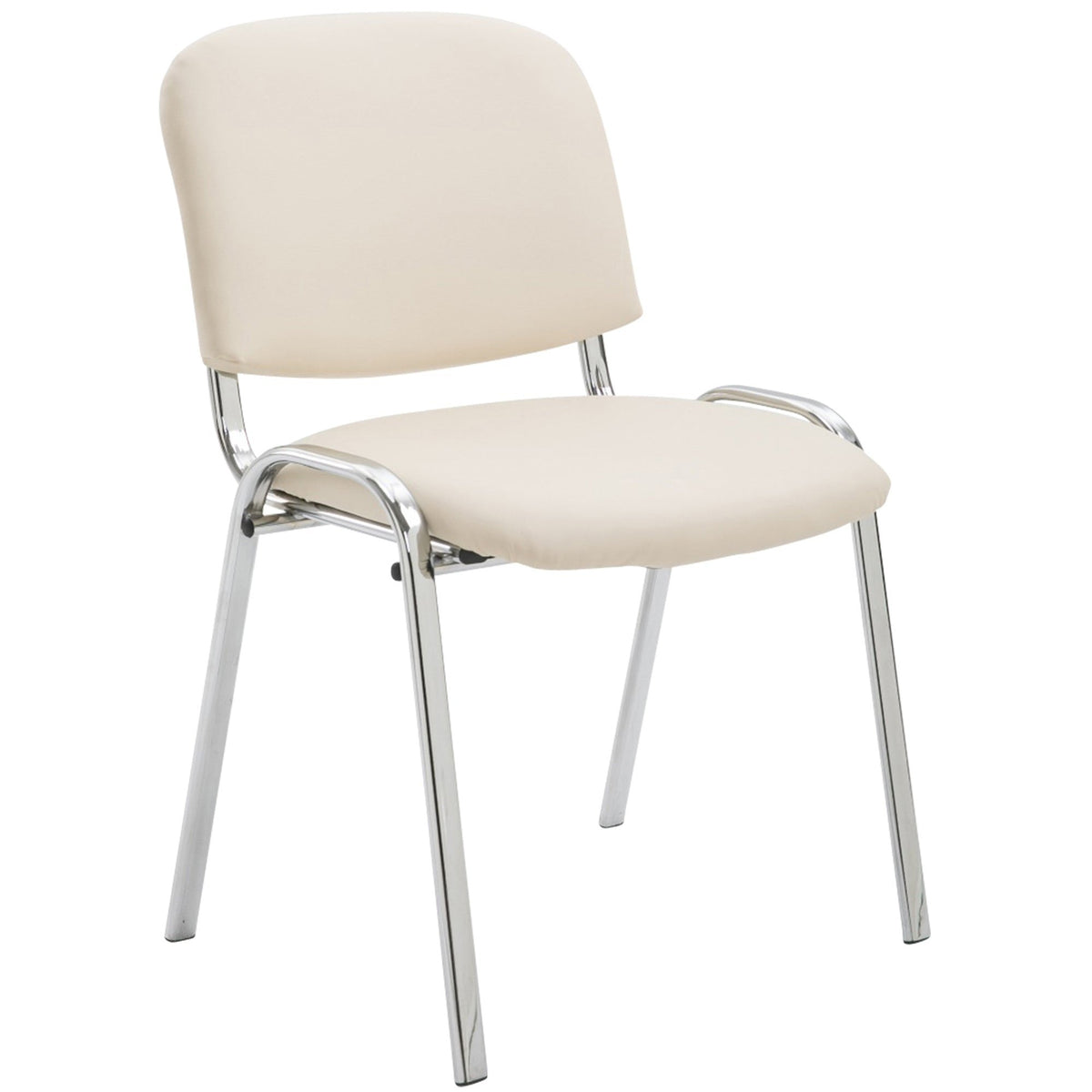 Besucherstuhl Ken C Kunstleder - creme