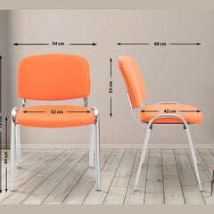Besucherstuhl Ken C Kunstleder - orange