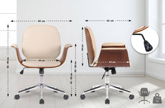 Bürostuhl Kemberg Kunstleder - walnuss/creme