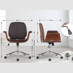 Bürostuhl Kemberg Kunstleder - walnuss/braun