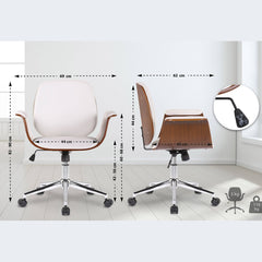 Bürostuhl Kemberg Kunstleder - walnuss/weiß