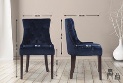 Esszimmerstuhl Aberdeen Samt antik - blau