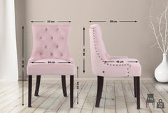 Esszimmerstuhl Aberdeen Samt antik - pink