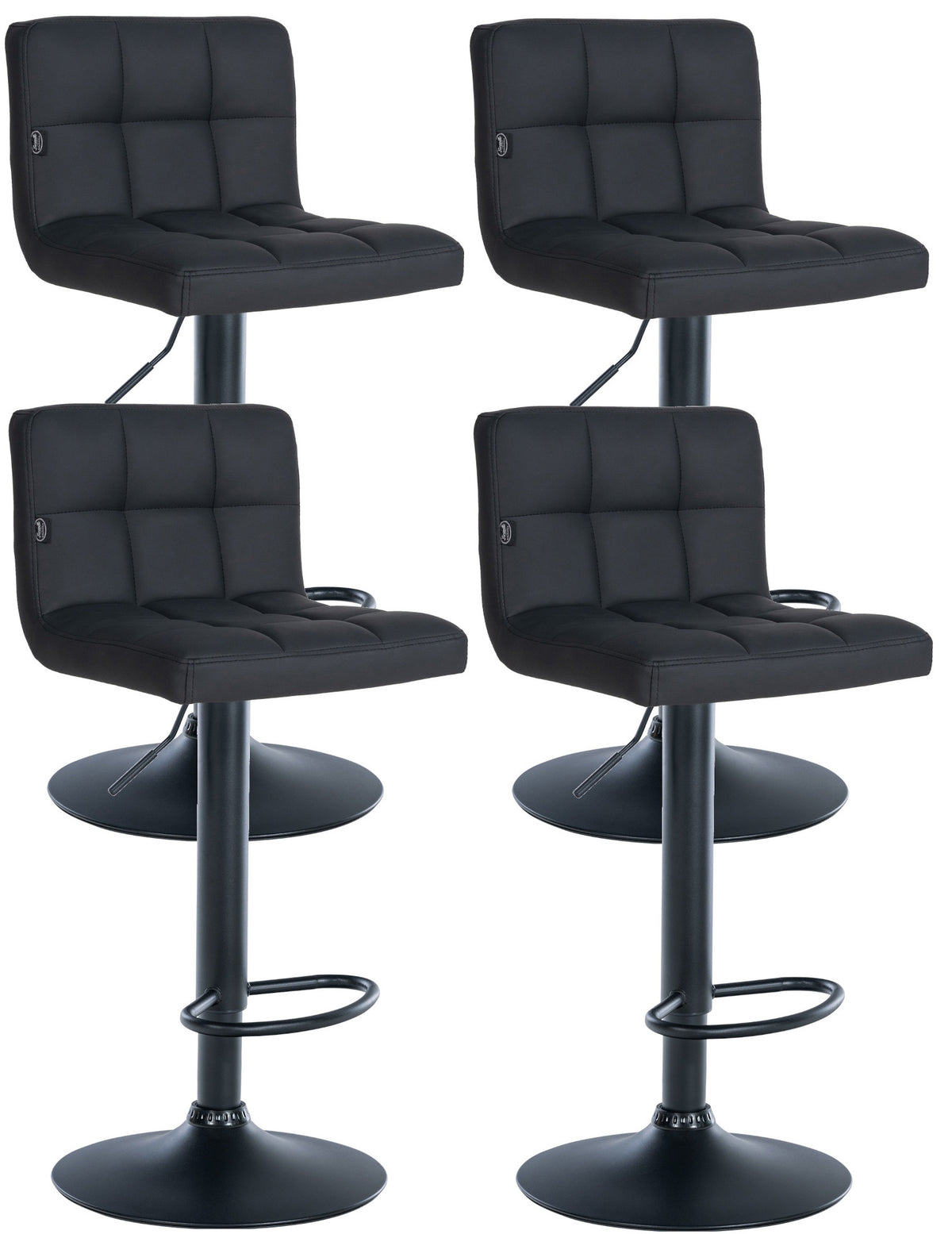 4er Set Barhocker Feni Kunstleder schwarz - schwarz