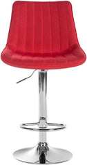 2er Set Barhocker Toni Stoff chrom - rot