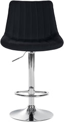 2er Set Barhocker Toni Stoff chrom - schwarz