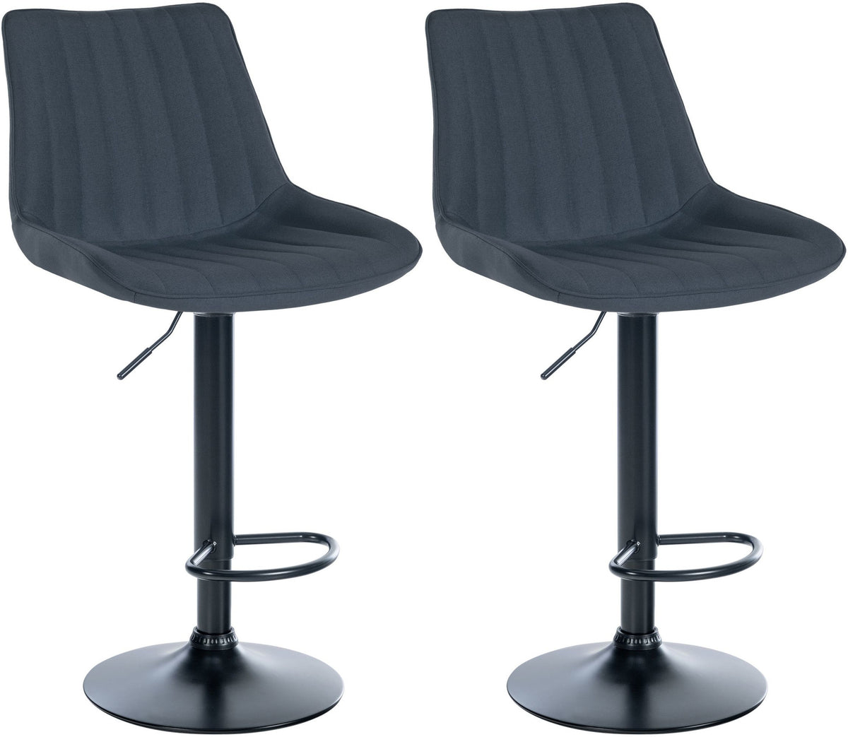 2er Set Barhocker Toni Stoff schwarz - dunkelgrau
