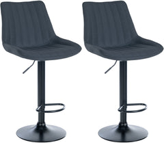 2er Set Barhocker Toni Stoff schwarz - dunkelgrau